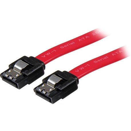 StarTech.com 18in Latching SATA Cable - SATA hard drive cable, with latching SATA connectors, for securely fastened hard drive i