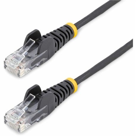 StarTech.com 1 ft CAT6 Cable - Slim CAT6 Patch Cord - Black- Snagless RJ45 Connectors - Gigabit Ethernet Cable - 28 AWG - LSZH (