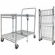 Bostitch Stow-Away Utility Cart - 2 Shelf - 250 lb Capacity - 4 Casters - x 35" Width x 37.3" Depth x 22" Height - Chrome - 1 Ea