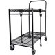 Bostitch Folding Utility Cart - 2 Shelf - 400 lb Capacity - 6 Casters - Steel Frame - Black - 1 Each