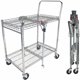 Bostitch Stow-Away Utility Cart - 2 Shelf - 250 lb Capacity - 4 Casters - x 29.6" Width x 37.3" Depth x 18" Height - Chrome - 1 