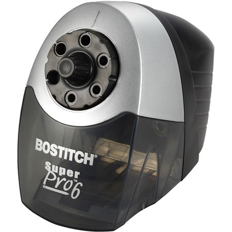 Bostitch Super Pro 6 Commercial Pencil Sharpener - Desktop - 6 Hole(s) - 7.5" Height x 5" Width x 9" Depth - Gray, Black - 1 Eac