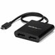 StarTech.com USB-C to Dual DisplayPort 1.2 Adapter, USB Type-C Multi-Monitor MST Hub, Dual 4K 30Hz DP Display Extender/Splitter,