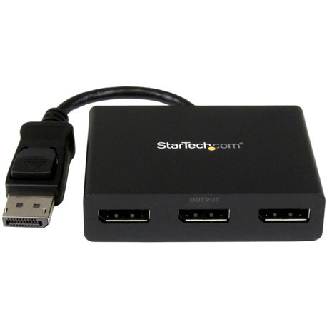 StarTech.com 3-Port DisplayPort 1.2 Splitter, DisplayPort to 3x DP Multi-Monitor Adapter, Dual 4K 30Hz and 1080p Computer MST Hu