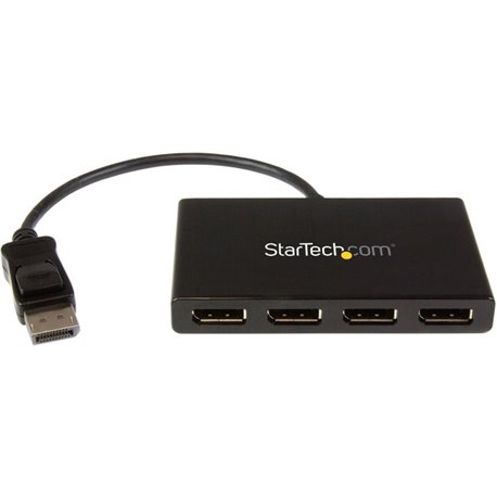 StarTech.com 4-Port DisplayPort 1.2 Splitter, DisplayPort to 4x DP Multi-Monitor Adapter, Quad 1080p 60Hz Computer MST Hub, Wind