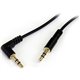 StarTech.com 1 ft Slim 3.5mm to Right Angle Stereo Audio Cable - M/M - Easily connect an iPod or other MP3 player to a car stere