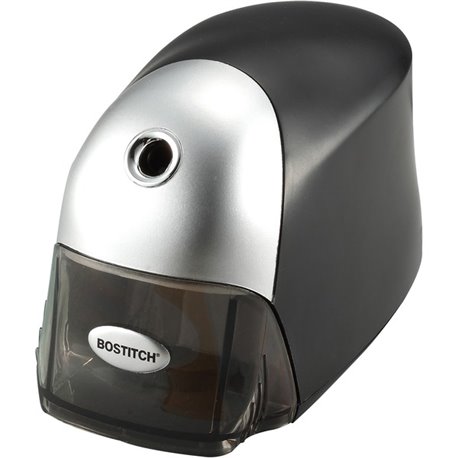 Bostitch QuietSharp Exec Electric Pencil Sharpener - Desktop - 1 Hole(s) - 4.3" Height x 3.5" Width x 7.5" Depth - Black, Silver