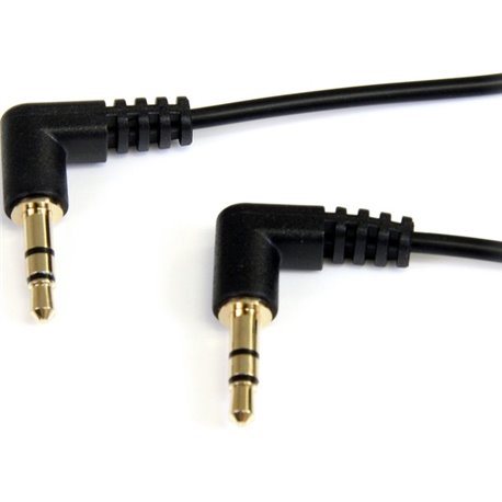 StarTech.com 6 ft Slim 3.5mm Right Angle Stereo Audio Cable - M/M - Connect an iPhone or other MP3 player to a car stereo