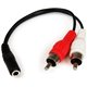 StarTech.com 6in Stereo Audio Cable - 3.5mm Female to 2x RCA Male - Connect your computer or audio device (iPod, MP3 Player, etc