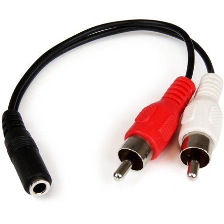 StarTech.com 6in Stereo Audio Cable - 3.5mm Female to 2x RCA Male - Connect your computer or audio device (iPod, MP3 Player, etc