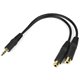 StarTech.com Stereo Splitter Cable - Phono Stereo 3.5mm (M) - Phono 2x Stereo (F) - 6in - Split a single headphone jack into two