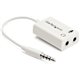 StarTech.com 3.5mm 4 Position to 2x 3 Position 3.5mm Headset Splitter Adapter M/F - White - Turns a 3.5mm combo headphone/microp