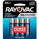 Rayovac High Energy Alkaline AA Batteries - For Flashlight, Remote Control, Mouse - AA - 4 / Pack