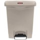 Rubbermaid Commercial 8G Slim Jim Front Step Container - Step-on Opening - 8 gal Capacity - Rectangular - Manual - Durable, Foot