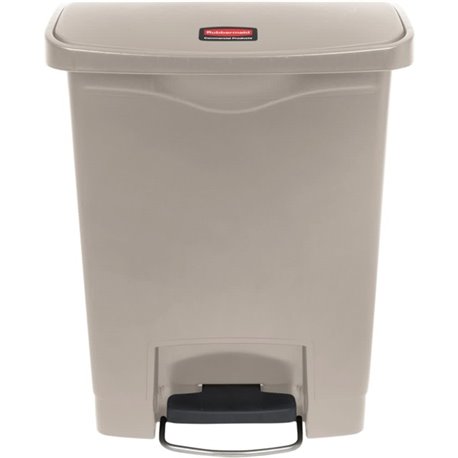 Rubbermaid Commercial 8G Slim Jim Front Step Container - Step-on Opening - 8 gal Capacity - Rectangular - Manual - Durable, Foot