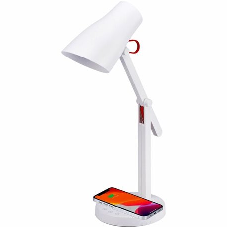 Bostitch Wireless Charging LED Desk Lamp, White - LED Bulb - Wireless Charging, Qi Wireless Charging, Touch Sensitive Control Pa