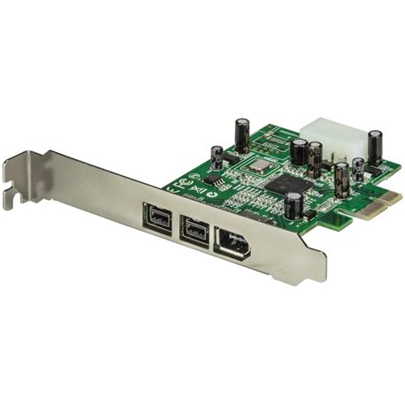 StarTech.com 3 Port 2b 1a 1394 PCI Express FireWire Card - Add 2 native FireWire 800 ports to your computer through a PCI Expres