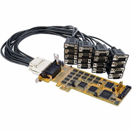 StarTech.com 16 Port PCI Express Serial Card - Low-Profile - High-Speed PCIe Serial Card with 16 DB9 RS232 Ports - Add 16 RS232 