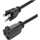 StarTech.com 1ft (0.3m) Short Extension Cord, NEMA5-15R to NEMA5-15P Black Extension Cord, 13A 125V, 16AWG, Computer Power Exten