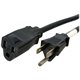 StarTech.com 10ft (3m) Heavy Duty Extension Cord, NEMA5-15R to NEMA5-15P Black Extension Cord, 15A 125V, 14AWG, Heavy Gauge Powe