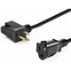 StarTech.com 1ft (0.3m) Short Extension Cord, NEMA 5-15P/R to NEMA 5-15R, 13A 125V, 16AWG, Black, Outlet Saver Power Extension C