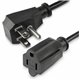 StarTech.com 1.5ft (0.45m) Power Extension Cord, Flat NEMA 5-15P to NEMA 5-15R, 10A 125V, 18AWG, Black, Flat Outlet Extension Ca