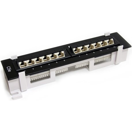 StarTech.com 1U 12 Port Wall Mount Cat5e 110 Patch Panel - 45 Degree - Organize up to 12 Cat5e patch cables