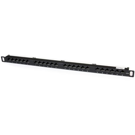 StarTech.com 24 Port 0.5U Cat5e Patch Panel - RJ45 Ethernet Rackmount Cat 5e 110 Patch Panel - Organize up to 24 Cat5e patch cab