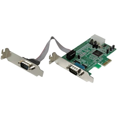 StarTech.com 2 Port Low Profile PCI Express Serial Card - 16550 - Add 2 high-speed RS-232 serial ports to your low profile/small