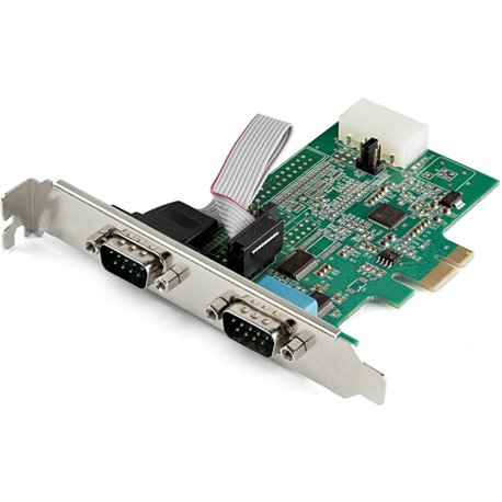 StarTech.com 2-port PCI Express RS232 Serial Adapter Card - PCIe to Dual Serial DB9 RS-232 Controller - 16950 UART - Windows and