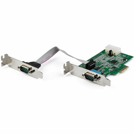 StarTech.com 2-port PCI Express RS232 Serial Adapter Card - PCIe Serial DB9 Controller Card 16950 UART - Low Profile - Windows a