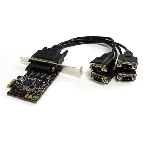 StarTech.com 4 Port PCI Express Serial Card w/ Breakout Cable - Add 4 RS232 serial ports to any PC using a single PCI Express ex