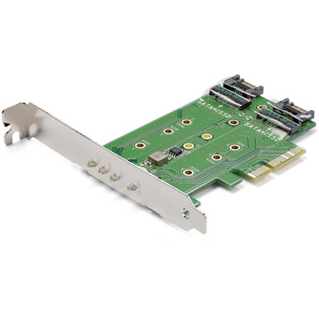 StarTech.com M.2 Adapter &acirc&euro" 3 Port &acirc&euro" 1 x PCIe (NVMe) M.2 &acirc&euro" 2 x SATA III M.2 &acirc&euro" SSD PCI