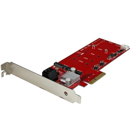 StarTech.com 2x M.2 NGFF SSD RAID Controller Card plus 2x SATA III Ports - PCIe - Two Slot PCI Express M.2 RAID Card plus Two SA