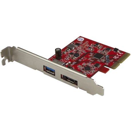 StarTech.com 2 Port USB 3.1 (10Gbps) + eSATA PCI Express Card - 1x USB-A + 1x eSATA - USB3.1 PCIe Card eSATA Card - USB3.1 Expan