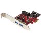 StarTech.com 4 Port PCI Express USB 3.0 Card - 5Gbps - 2 External & 2 Internal (IDC) - SATA Power - Add front or rear panel USB 