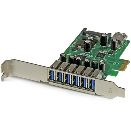 StarTech.com 7 Port PCI Express USB 3.0 Card - 5Gbps - Standard and Low-Profile Design - Get the scalability you need by adding 