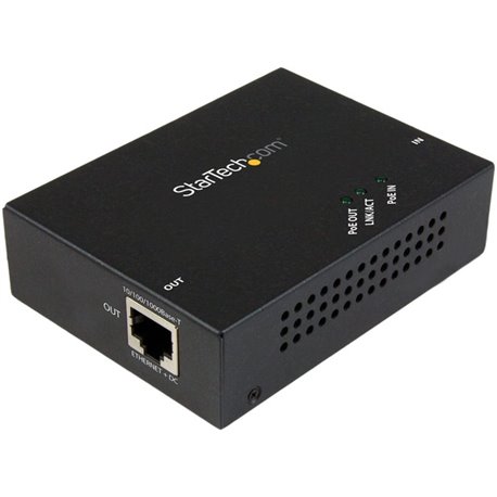 StarTech.com 1 Port Gigabit PoE+ Extender - 802.3at and 802.3af - 100 m (330 ft) - Power over Ethernet Extender - PoE Repeater N