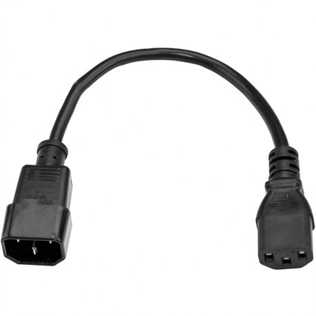 StarTech.com 2ft (0.6m) Power Extension Cord, C14 to C13, 10A 125V, 18AWG, Computer Power Cord Extension, Power Supply Extension