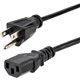 StarTech.com 6ft 1(1.8m) Computer Power Cord, NEMA 5-15P to C13, 10A 125V, 18AWG, Black Replacement AC PC Power Cord, TV/Monitor