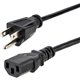 StarTech.com 10ft (3m) Computer Power Cord, NEMA 5-15P to C13, 10A 125V, 18AWG, Black Replacement AC PC Power Cord, TV/Monitor P