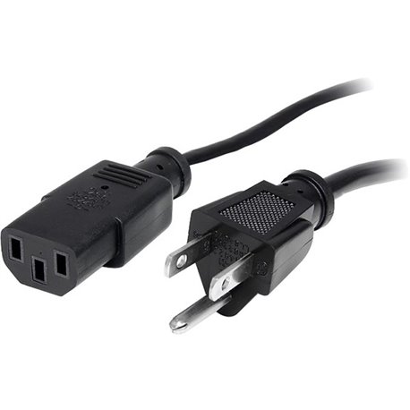 StarTech.com 20ft (6m) Computer Power Cord, NEMA 5-15P to C13, 10A 125V, 18AWG, Black Replacement AC PC Power Cord, TV/Monitor P