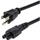 StarTech.com 10ft (3m) Laptop Power Cord, NEMA 5-15P to C5 (Clover Leaf), 10A 125V, 18AWG, Laptop Replacement Cord, Power Brick 