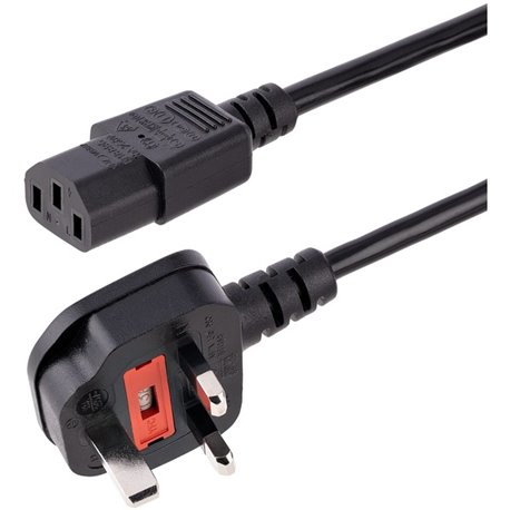 StarTech.com 6 ft Standard UK Computer Power Cord - Power cable - IEC 320 EN 60320 C13 (F) - BS 1363 (M) - 6ft/1.8m 18AWG (0.75m