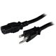 StarTech.com 4ft (1.2m) Heavy Duty Power Cord, NEMA 5-15P to C15, 15A 125V, 14AWG, Replacement AC Computer PC Power Supply Cable