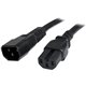 StarTech.com 3ft (1m) Heavy Duty Extension Cord, IEC C14 to IEC C15 Black Extension Cord, 15A 250V, 14AWG, Heavy Gauge Power Cab