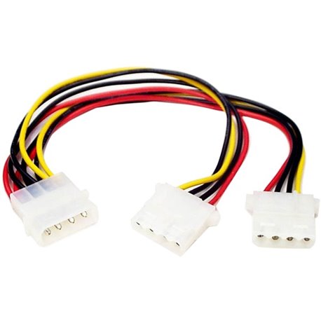 StarTech.com LP4 to 2x LP4 Power Y Splitter Cable - Power cable - 4 pin internal power (F) - 4 pin internal power (M) - Connect 