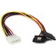 StarTech.com 12in LP4 to 2x Latching SATA Power Y Cable Splitter Adapter - 4 Pin Molex to Dual SATA - Power two SATA drives from