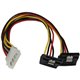 StarTech.com 12in LP4 to 2x Right Angle Latching SATA Power Y Cable Splitter - 4 Pin LP4 to Dual SATA - Power two SATA drives fr