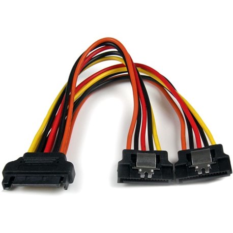 StarTech.com 6in Latching SATA Power Y Splitter Cable Adapter - M/F - Add an extra SATA power outlet to your PC Power Supply - s